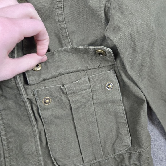 NWT Aeropostale Jacket Womens Small Green Utility Pockets Full Zip Lightweight - Picture 4 of 16